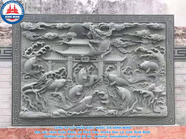 Chiếu đá cá chép hóa rồng cao cấp của công ty Bình Minh