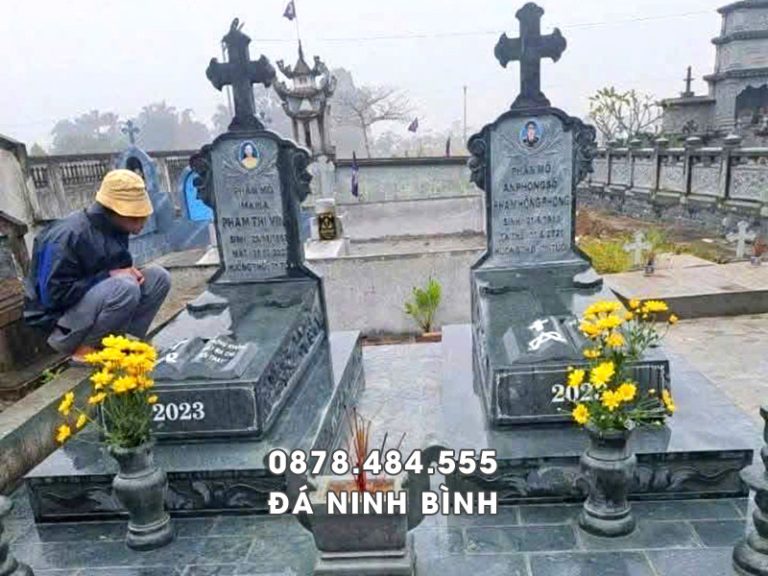 Mẫu mộ đá công giáo đẹp – Mộ đôi công giáo