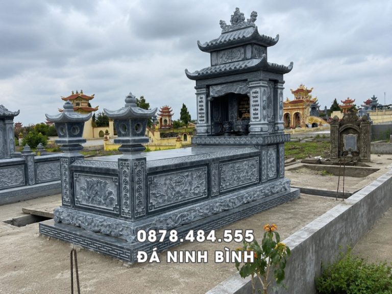 Những ưu điểm Mẫu Mộ 2 mái bằng đá xanh Thanh Hoá