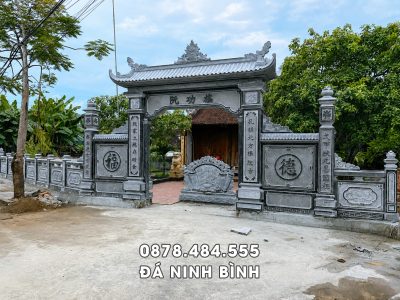 Cổng Đá Nhà Thờ Họ Đẹp - Mẫu Cổng đá 1 mái đẹp