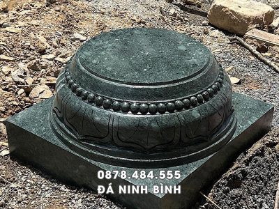 Chân cột đá đẹp đá xanh rêu nguyên khối