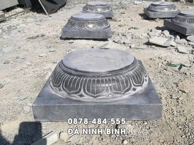 Chân cột đá Nhà thờ họ   Từ đường kê cột gỗ nguyên khối