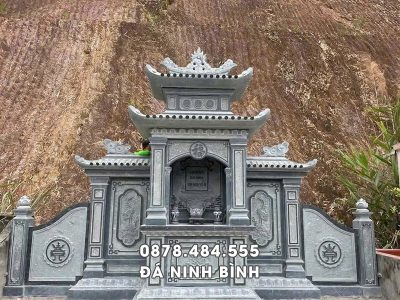 Lăng thờ đá xanh rêu 2 mái đẹp tại Lăng Mộ