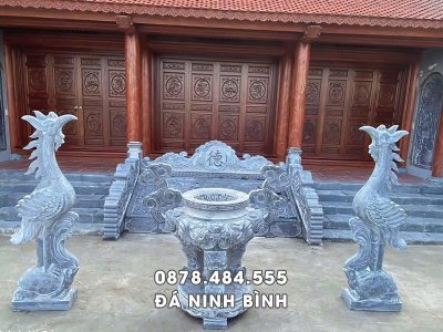 Mẫu Lư hương đá - Hạc đá Nhà thờ họ - Từ đường