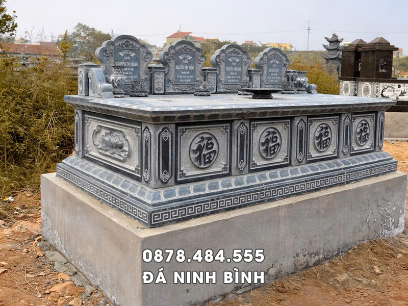 Mẫu Mộ đá 4 người - Mộ đá chung 4 người đẹp, đơn giản 3 Mẫu Mộ đá 4 người - Mộ đá chung 4 người đẹp, đơn giản