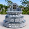 Mẫu Mộ đá tròn 3 cấp lắp ghép, đá xanh rêu tại Ninh Bình 2 m u m tr n 3 c p l p gh p xanh r u t i ninh b nh