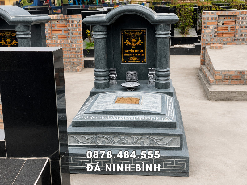 Mẫu Mộ đá xanh rêu 1 mái vòm đẹp (Mẫu Mộ 1 mái) 3 Mẫu Mộ đá xanh rêu 1 mái vòm đẹp (Mẫu Mộ 1 mái)
