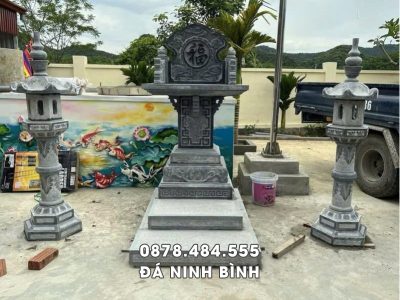 Mẫu cây hương đá thờ thần linh không mái đẹp