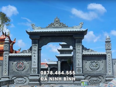 Mẫu Cổng đá 1 mái tại khu Lăng Mộ gia đình 2026