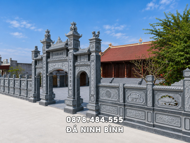 Mẫu Cổng đá tam quan cho Đình, Chùa 4 Mẫu Cổng đá tam quan cho Đình, Chùa