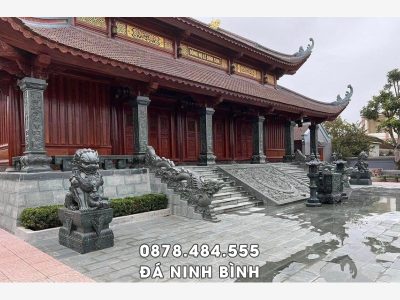 Mẫu Cột đá   Chiếu đá   Rồng đá xanh rêu Nhà thờ họ