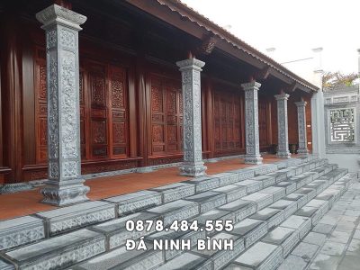 Mẫu Cột đá vuông   bậc thềm đá Nhà thờ họ
