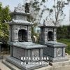 Mẫu Mộ 2 mái đẹp bằng đá xanh đen Thanh Hóa