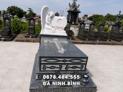 Mẫu Mộ Công giáo đá xanh Thanh Hóa Mộ Công giáo đẹp