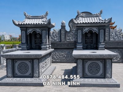 Mẫu Mộ đá 1 mái đá xanh Thanh Hóa chất lượng cao