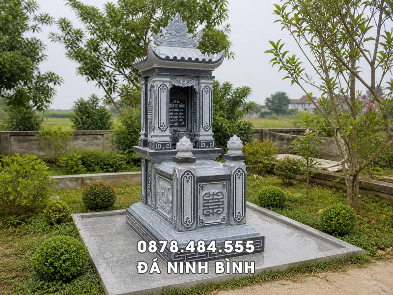 Mẫu Mộ đá 1 mái đẹp, kích thước 81cm x 127cm phổ biến 4 Mẫu Mộ đá 1 mái đẹp, kích thước 81cm x 127cm phổ biến