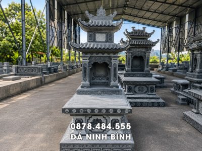 Mẫu Mộ đá 2 mái đẹp tại Làng đá Ninh Bình