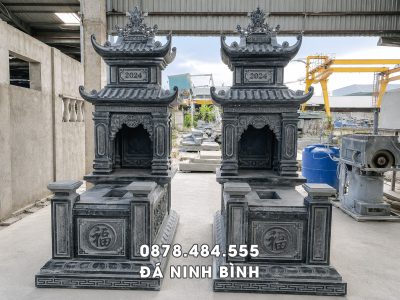 Mẫu Mộ đá 2 mái Xây Mộ 2 mái bằng đá