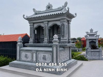 Mẫu Mộ đá đôi 1 mái chuẩn tại làng đá Ninh Bình