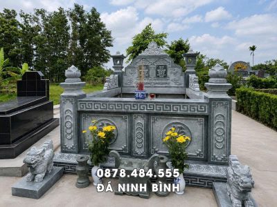 Mẫu Mộ đá đôi dạng quây chuẩn phong thủy, tâm linh