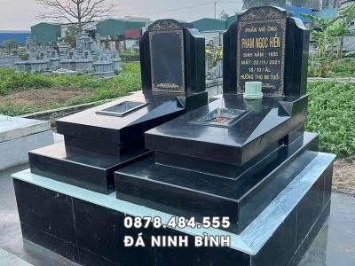 Mẫu Mộ đá đôi granite đẹp, chất lượng cao, sang trọng