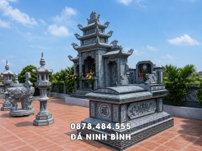 Mẫu Mộ đá đơn tam sơn đẹp Mộ bành giá tốt tại Ninh Bình