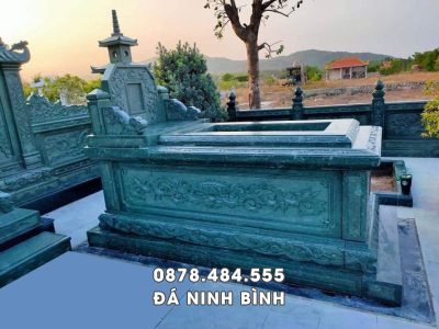 Mẫu mộ đá đơn Tam Sơn đẹp   Mộ đá xanh Thanh Hóa 81x127cm