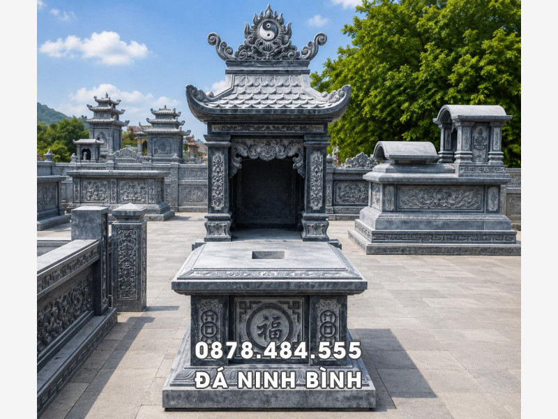 Mẫu Mộ đá một mái đá xanh Thanh Hóa 4 Mẫu Mộ đá một mái đá xanh Thanh Hóa