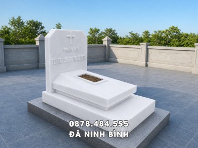 Mẫu Mộ Đá Trắng Công Giáo   Mộ cho người chưa lập gia đình theo đạo Công giáo