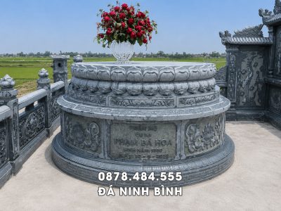 Mẫu Mộ đá tròn đẹp, sang trọng, chuẩn phong thủy tốt cho huyệt mộ
