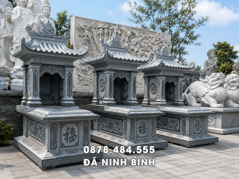 Mẫu Mộ đá xanh rêu 1 mái Mộ mái chùa đẹp 4 Mẫu Mộ đá xanh rêu 1 mái Mộ mái chùa đẹp