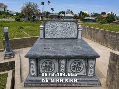 Mẫu Mộ đôi không mái, hậu bành, rộng 176cm x sâu 167cm