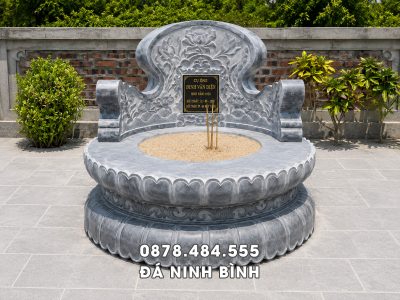 Mẫu Mộ tròn cánh Sen, Tựa Ngai Đẹp, Thiết kế 2 cấp nguyên khối