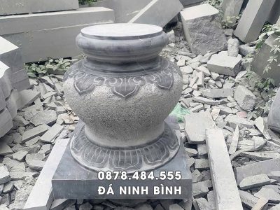Mẫu Tảng Đá kê cột gỗ chạm hoa văn cổ