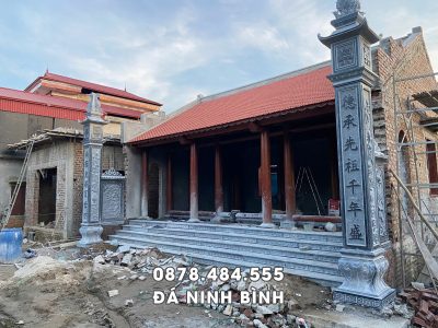 Đặt Cột Đá Đồng Trụ - Bậc Đá Nhà Thờ Họ, Nhà Thờ Tổ