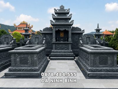 Tư vấn xây Mộ đá xanh rêu đẹp Mộ đơn tam sơn