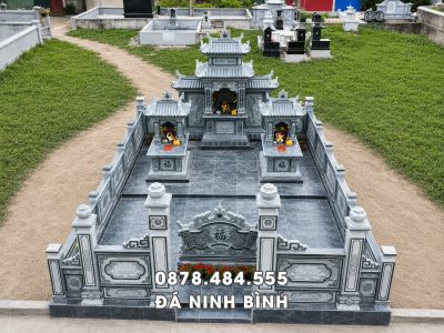 Xây dựng Lăng Mộ đá cho cha mẹ tại Ninh Bình bằng đá xanh rêu Thanh Hóa chất lượng