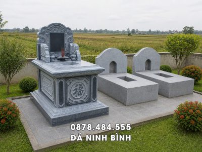 Xây Mộ cho Bố Mẹ đơn giản bằng đá xanh khối