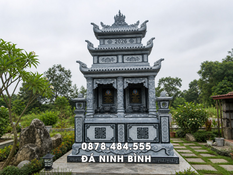 Xây Mộ đá đôi 3 mái đẹp, trang trọng cho Cha Mẹ 2026 4 Xây Mộ đá đôi 3 mái đẹp, trang trọng cho Cha Mẹ 2026