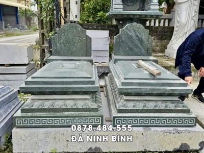 Xây Mộ đá uy tín tại Ninh Bình Mẫu Mộ đá xanh rêu đẹp